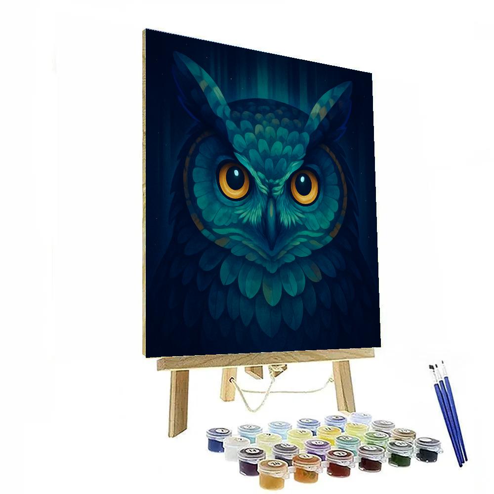 Aurora Crowned Owl paint by number