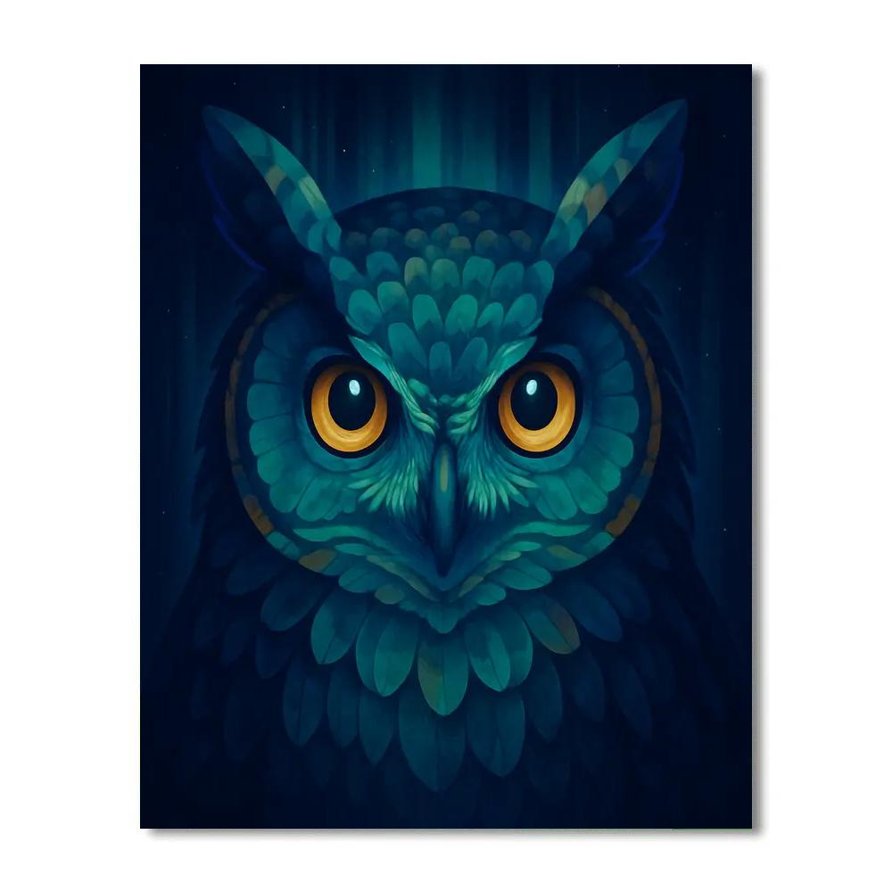 Aurora Crowned Owl paint by number
