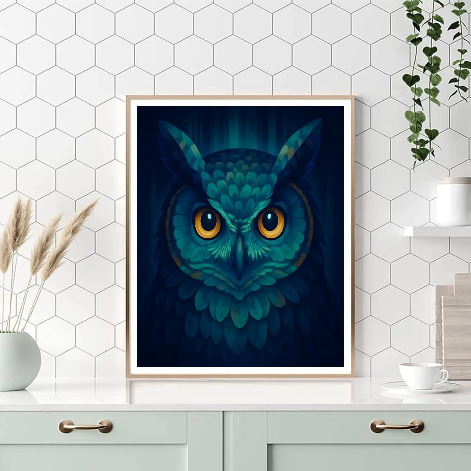 Aurora Crowned Owl paint by number