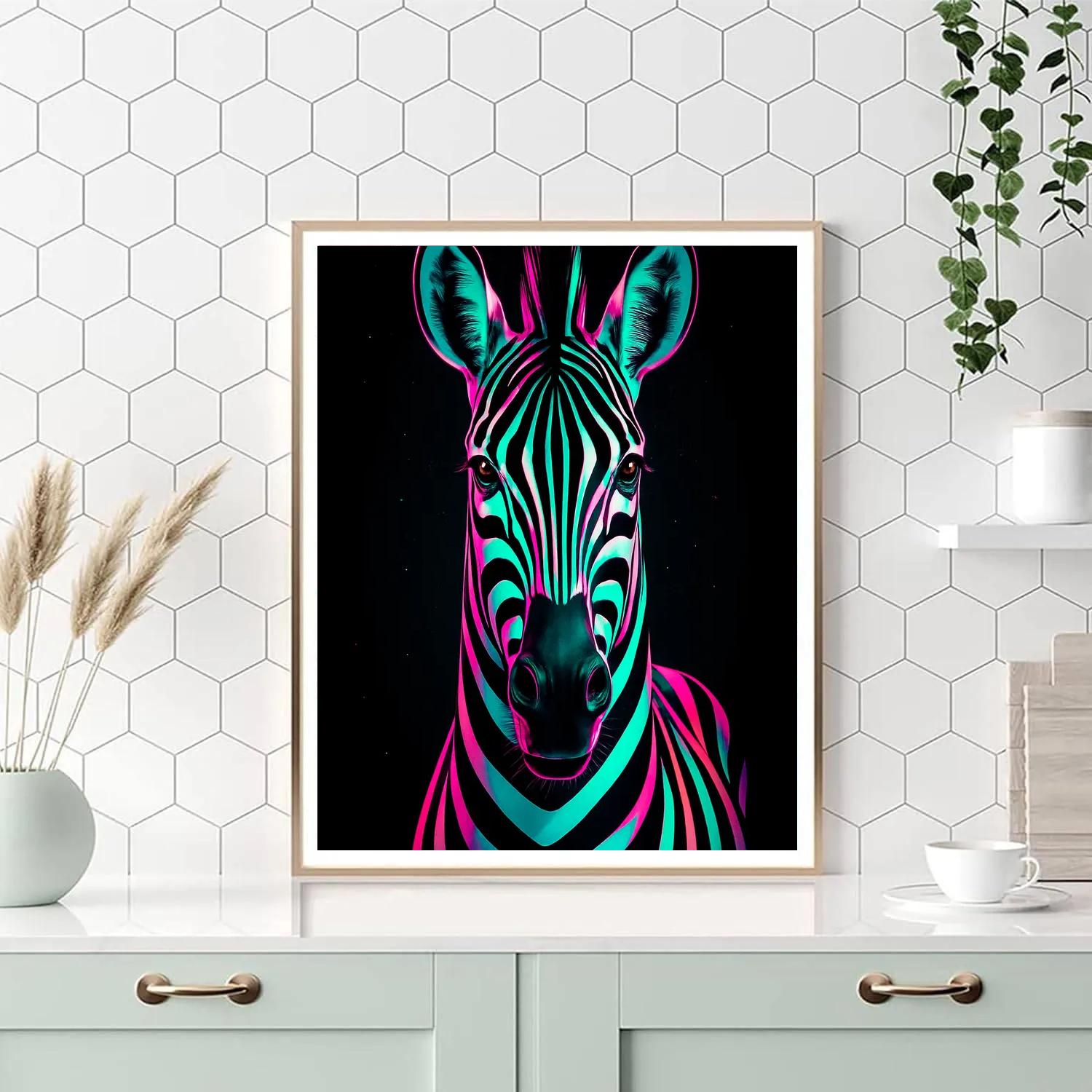 Celestial Harlequin Zebra paint by number