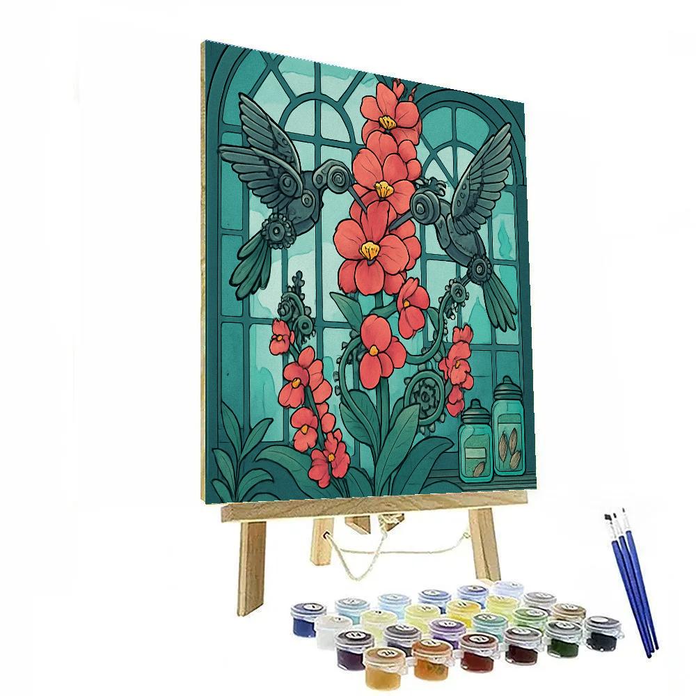 Clockwork Conservatory With Flowers painting number kit