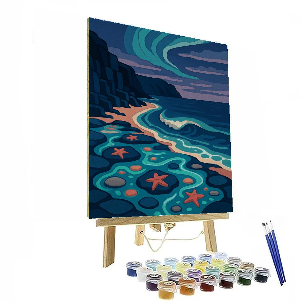 Tidepool Echoes In Coastal Landscape Paint by numbers art