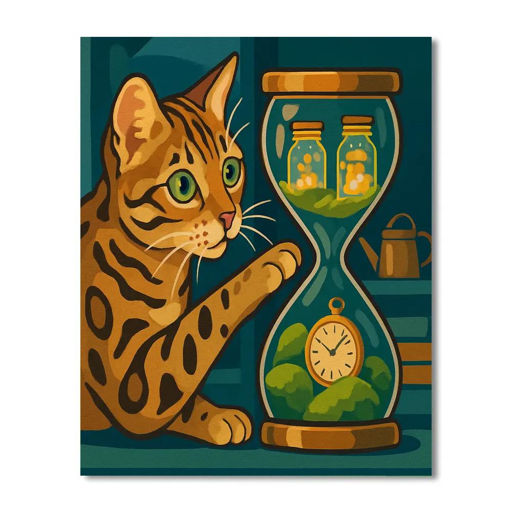 Cat Terrarium Timekeeper paint by color