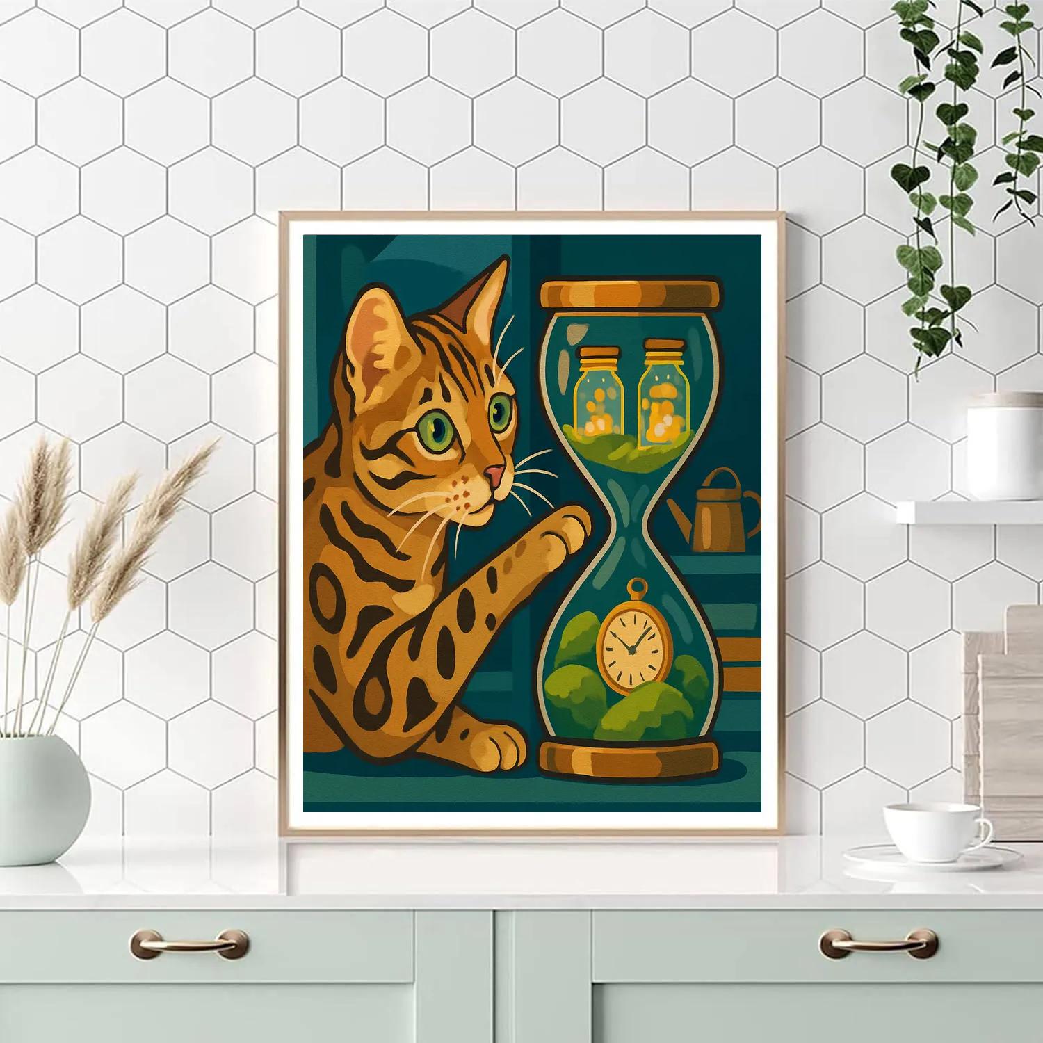 Cat Terrarium Timekeeper paint by color