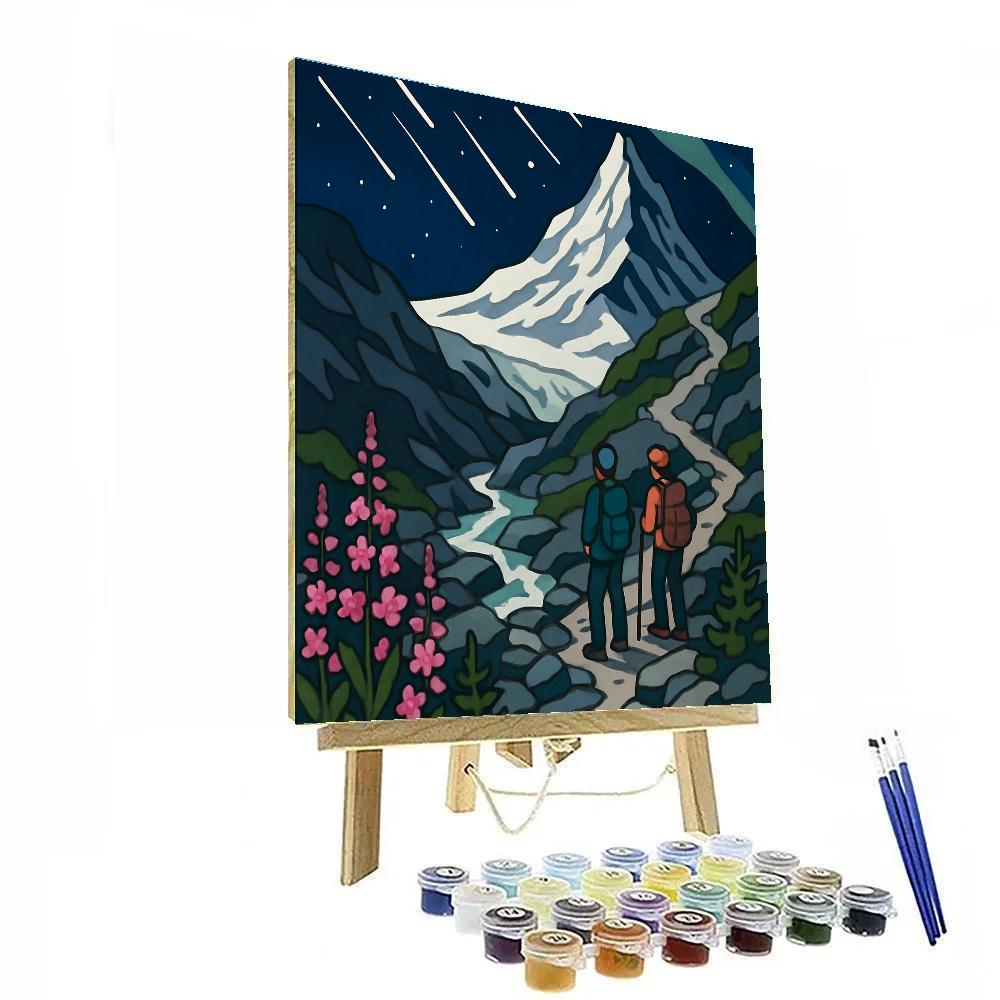 Stargazer Trail With Mountain Bloom Numbered painting kits
