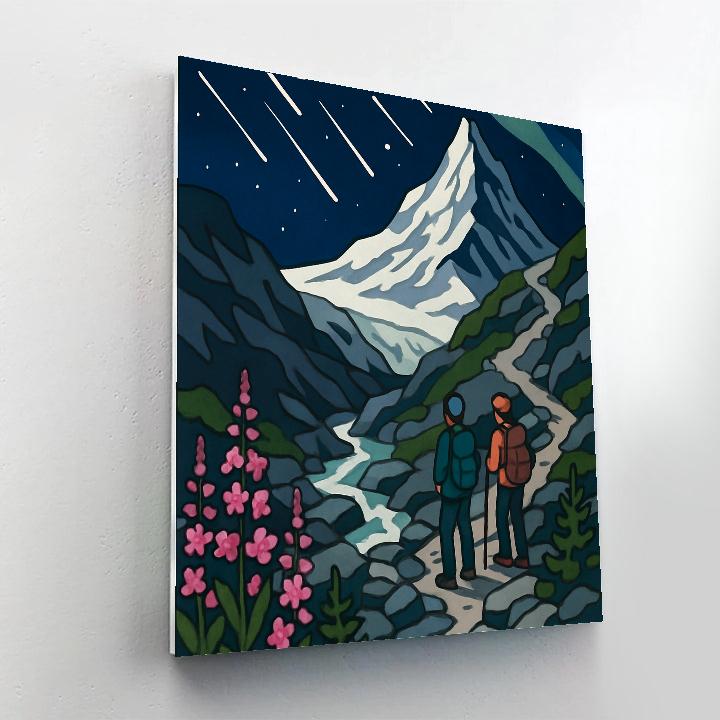 Stargazer Trail With Mountain Bloom Numbered painting kits