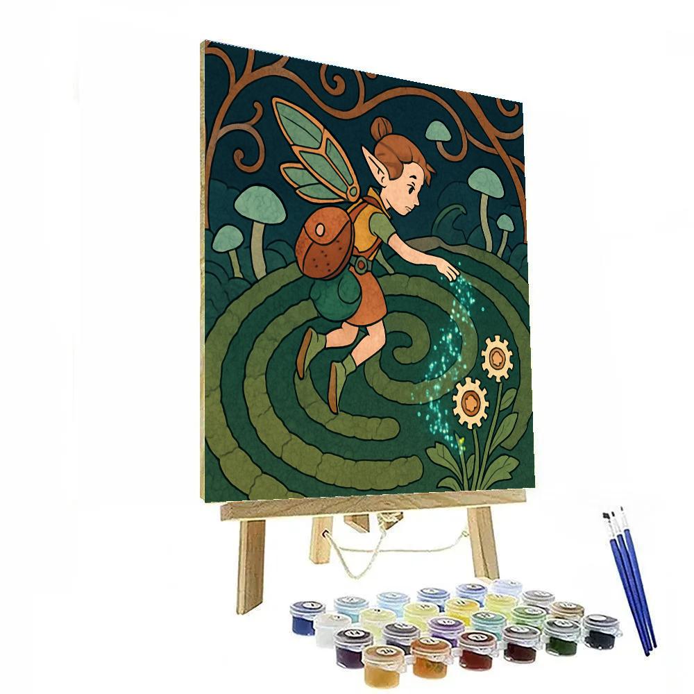 Clockwork Garden Fairy Courier paint by number