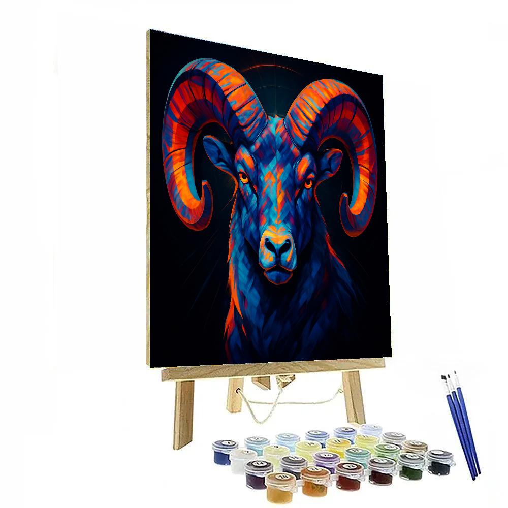 Prismatic Thunder Ram Paint by numbers art