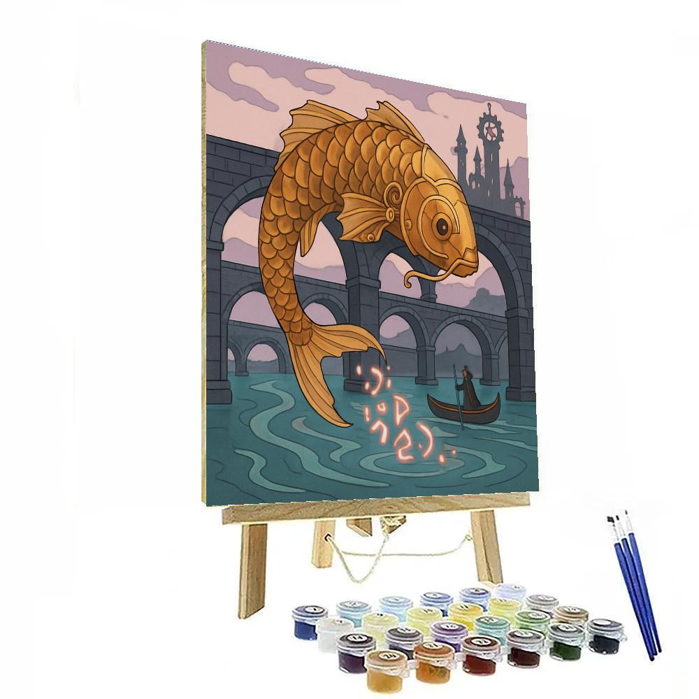 Clockwork Koi In Fantasy Canals Numbered painting kits
