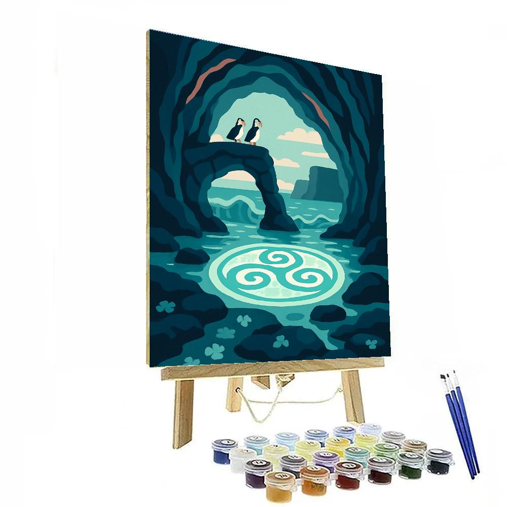 Celtic Tides In Ireland Sea Cave Cathedral paint by color