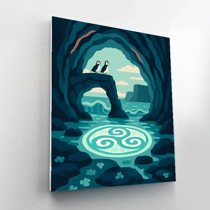 Celtic Tides In Ireland Sea Cave Cathedral paint by color