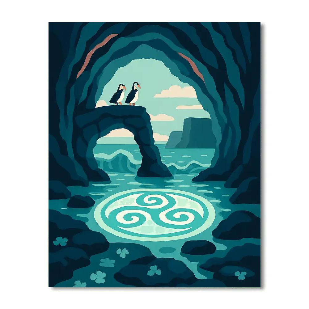Celtic Tides In Ireland Sea Cave Cathedral paint by color