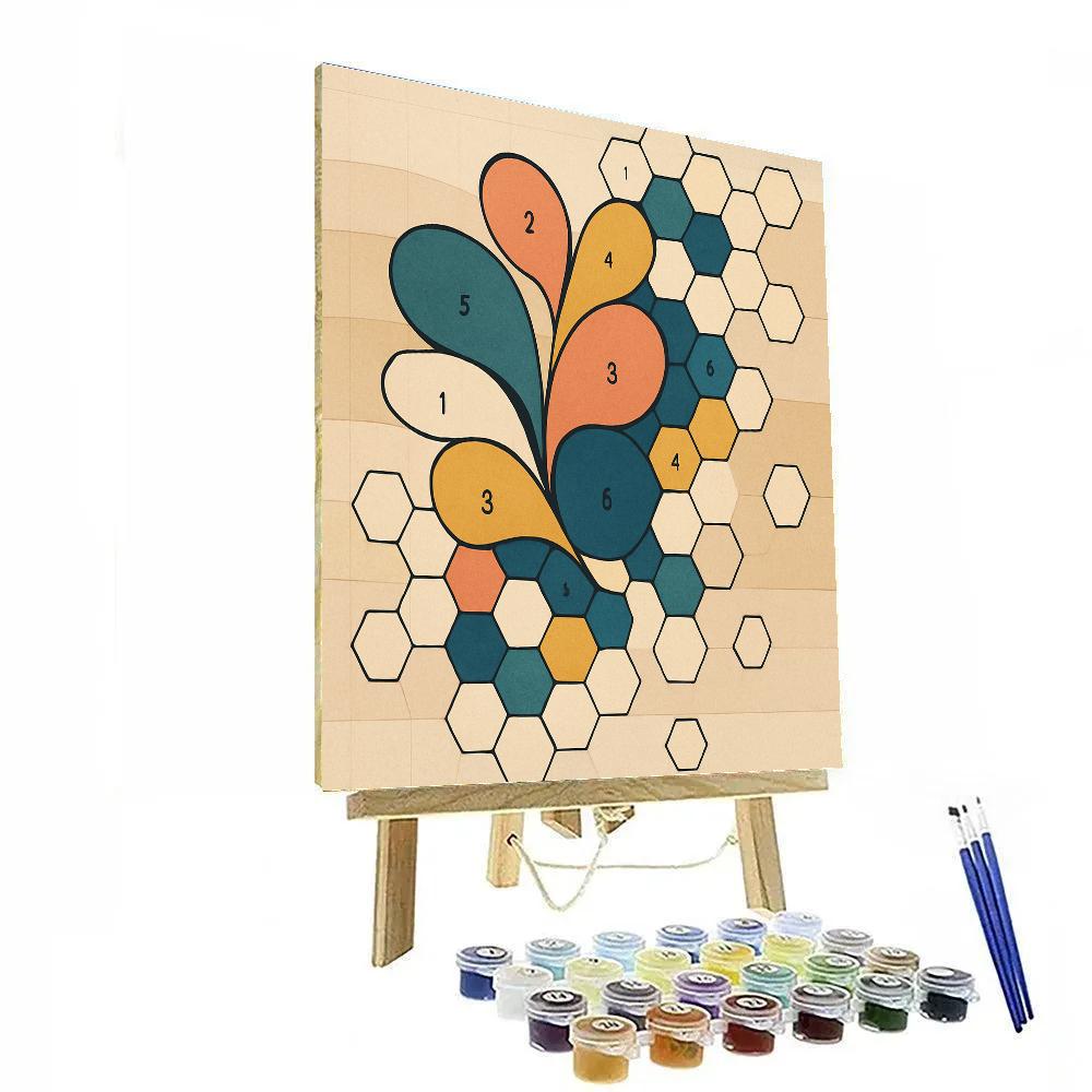 Tessellated Abstract Drift Garden paint by numbers