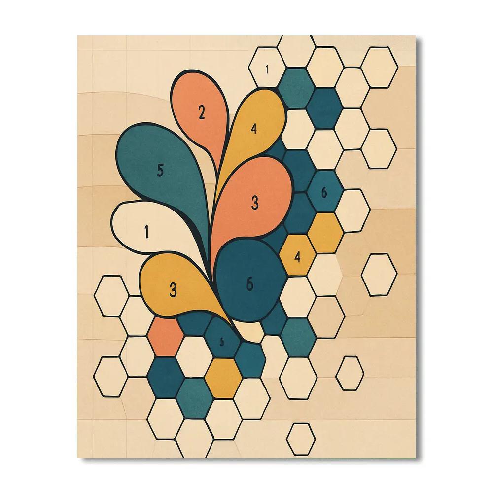 Tessellated Abstract Drift Garden paint by numbers