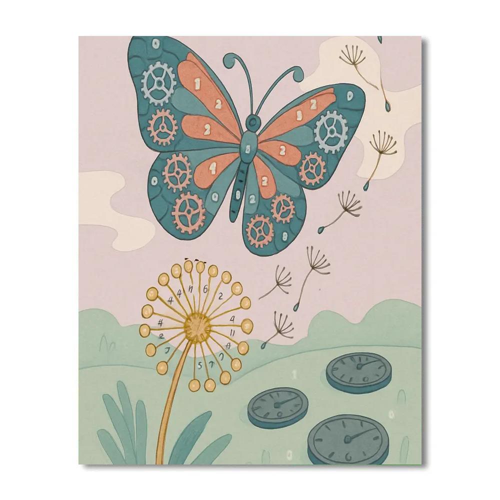 Clockwork Bloom Butterfly Numbered painting kits