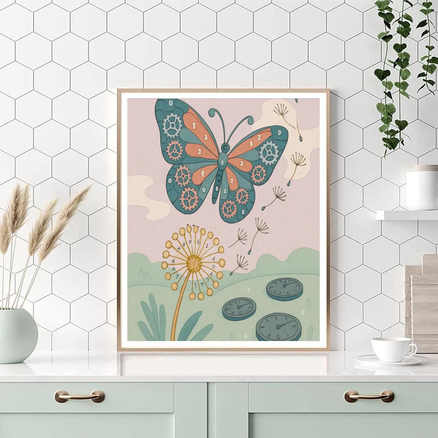 Clockwork Bloom Butterfly Numbered painting kits