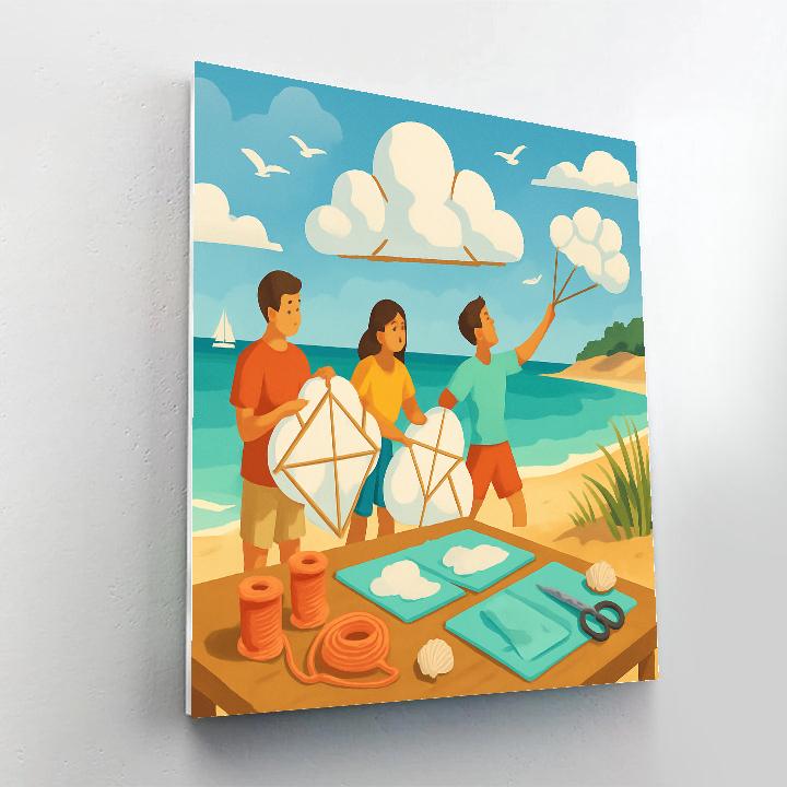 Beach Cloud Kites Workshop painting number kit