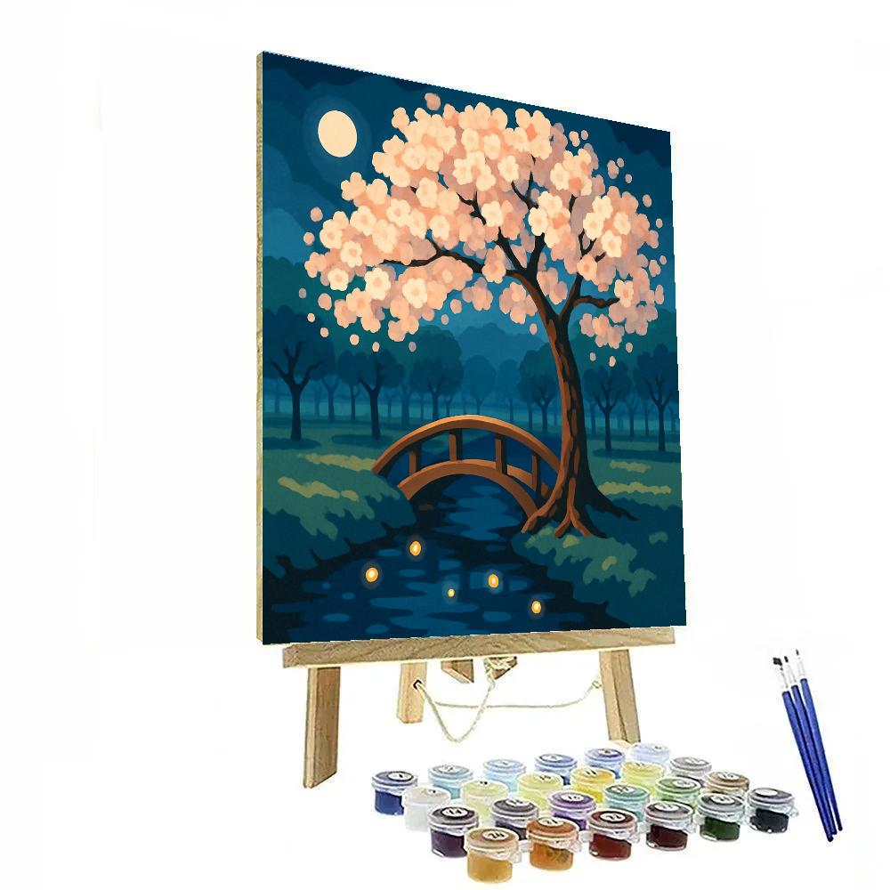 Orchard Bridge Under Tree Light paint by number