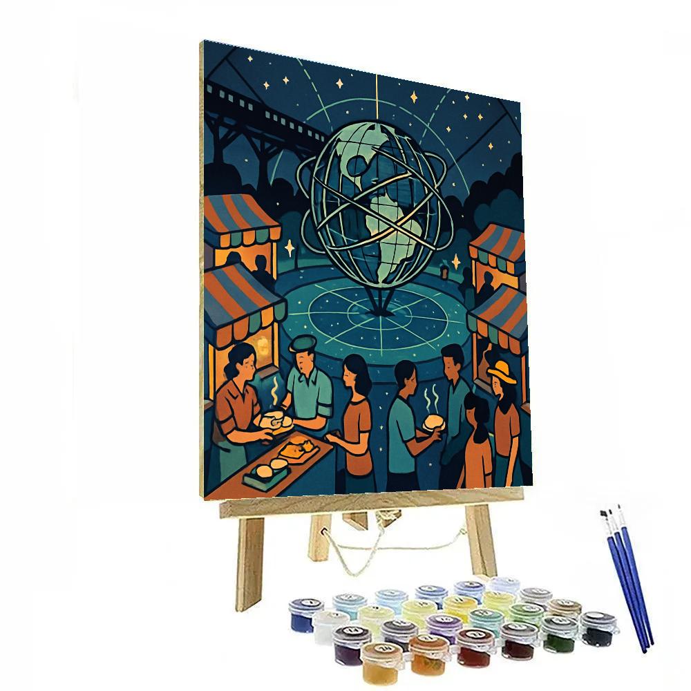 Unisphere Night Market New York Crafted DIY paint by numbers
