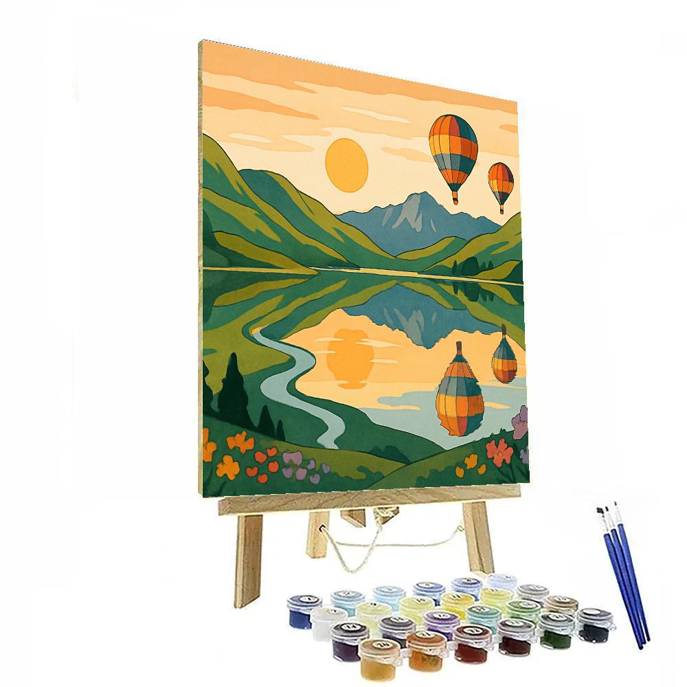 Landscape Crafted Over Silent Sky Lake Paint by numbers kits