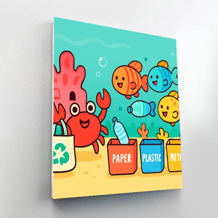 Coral City Recycling Squad And The Bottle Crab paint by numbers