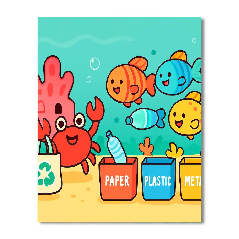 Coral City Recycling Squad And The Bottle Crab paint by numbers