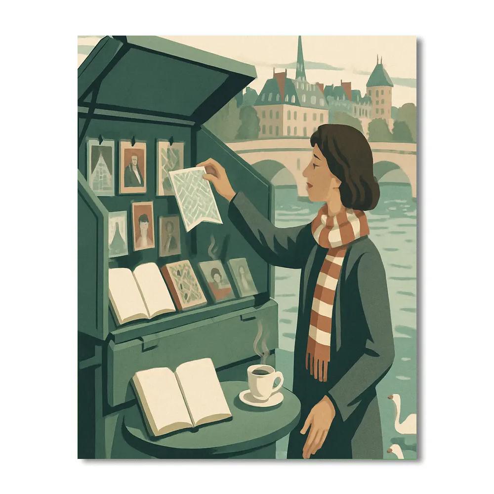 Seine Riverbook Stall Paris DIY paint by numbers