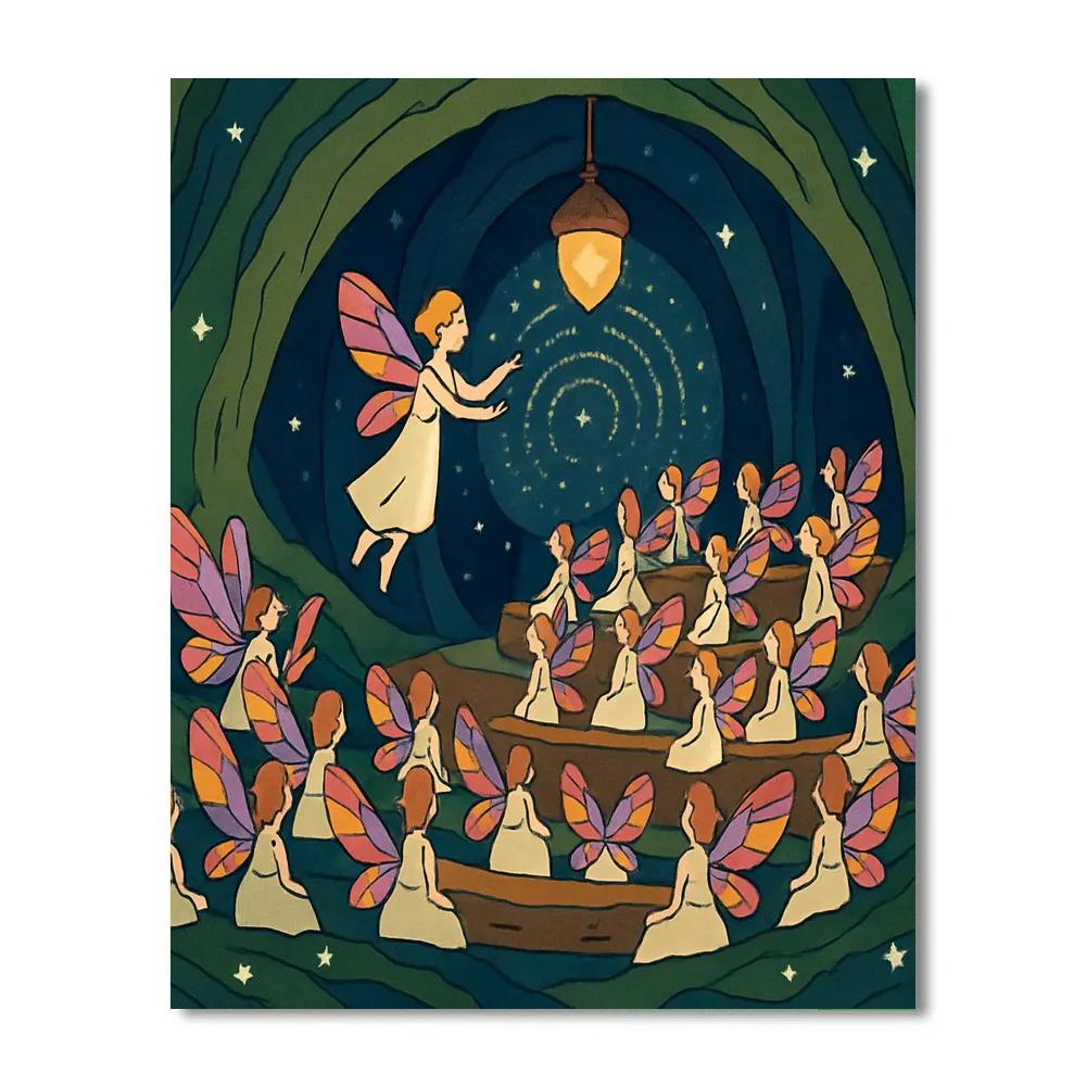 Lanternlit Hollow With Fairy Choir Numbered painting kits