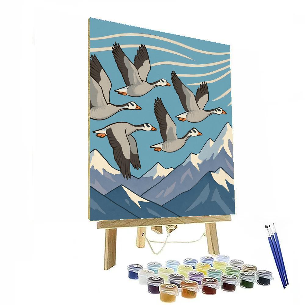 Wind Map Flight Patterns Birds paint by numbers