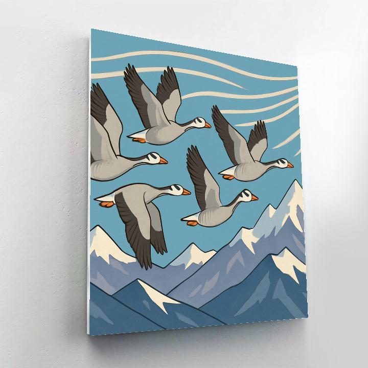 Wind Map Flight Patterns Birds paint by numbers