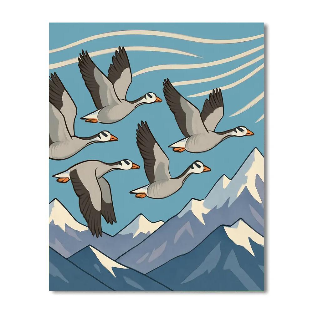 Wind Map Flight Patterns Birds paint by numbers