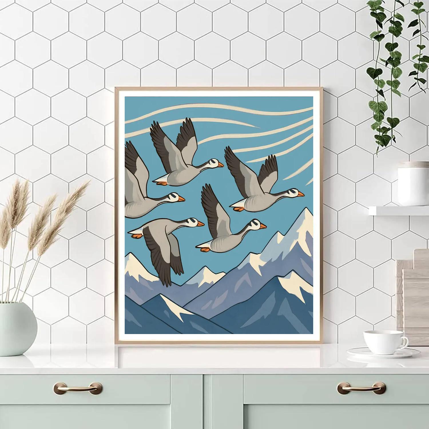 Wind Map Flight Patterns Birds paint by numbers