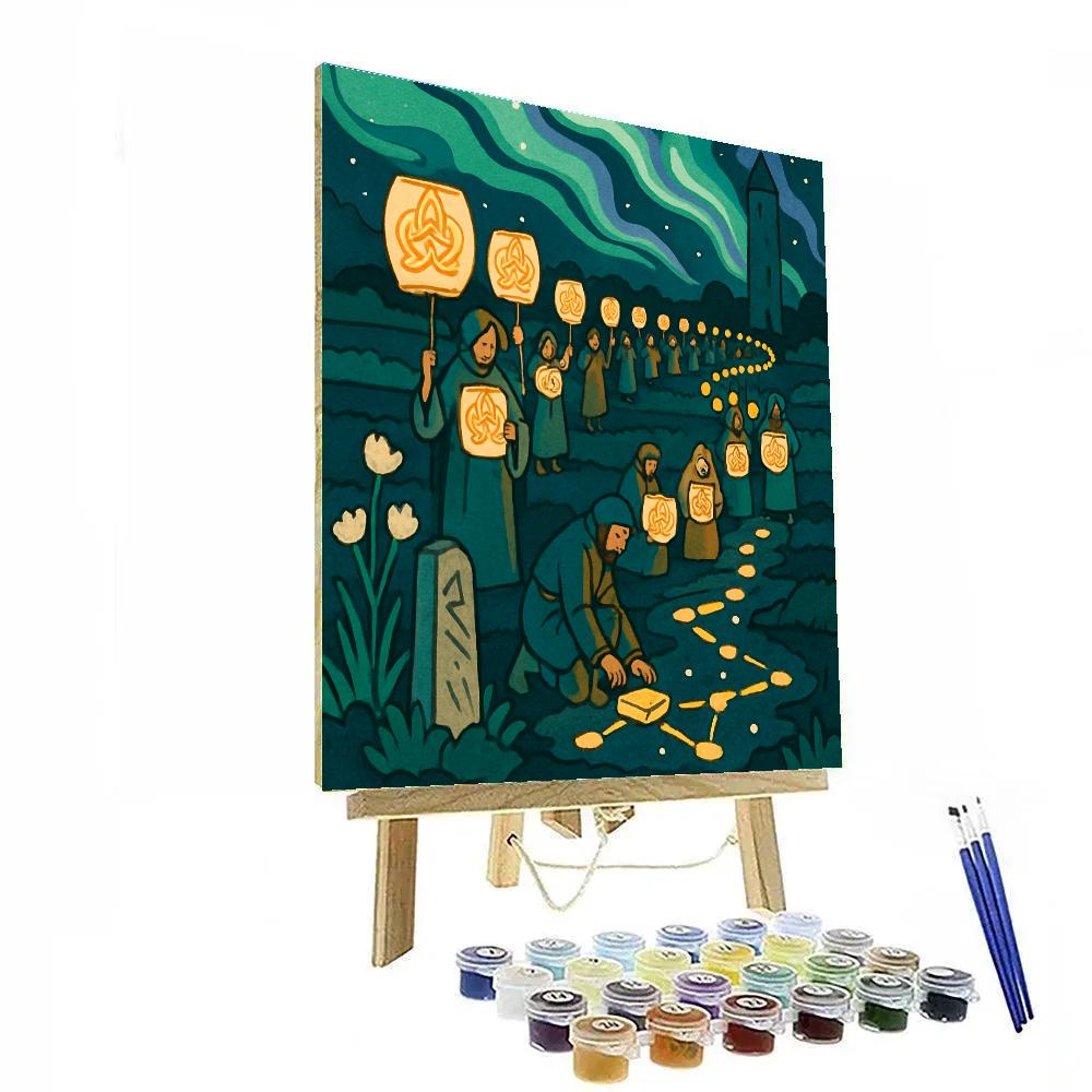 Ireland-Gilded Lanterns Over A Bog Star Map Paint by numbers art