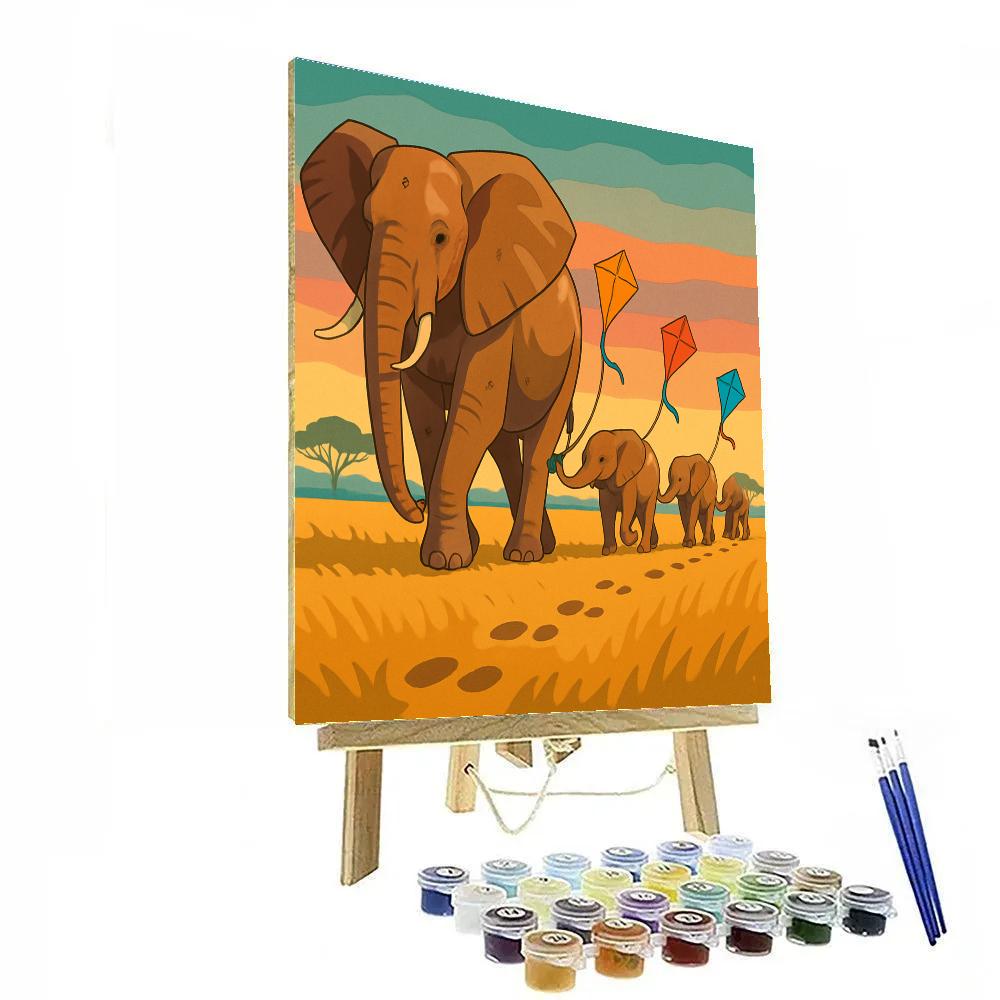 Kite Tail Elephant Parade paint by number