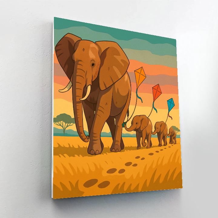 Kite Tail Elephant Parade paint by number