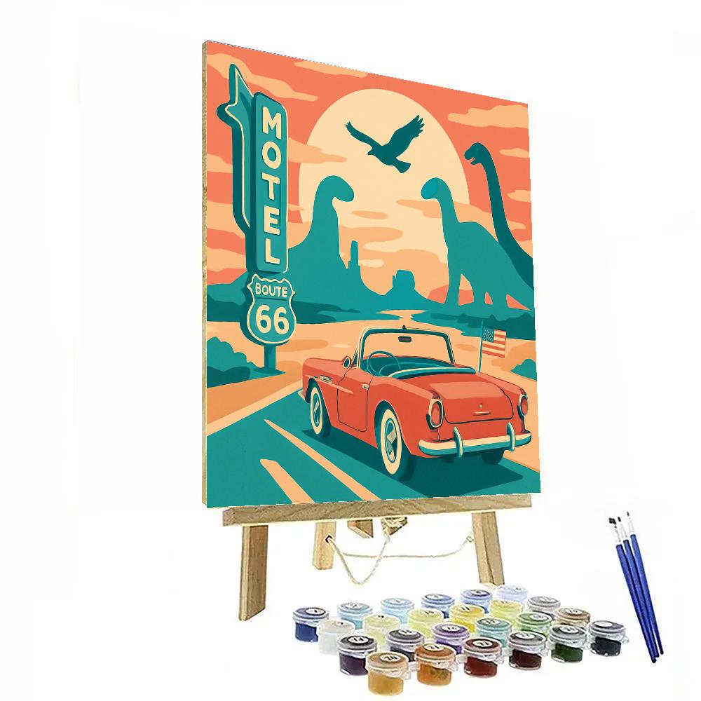 Route 66 Road Trip In USA Desert Glow Paint by numbers kits