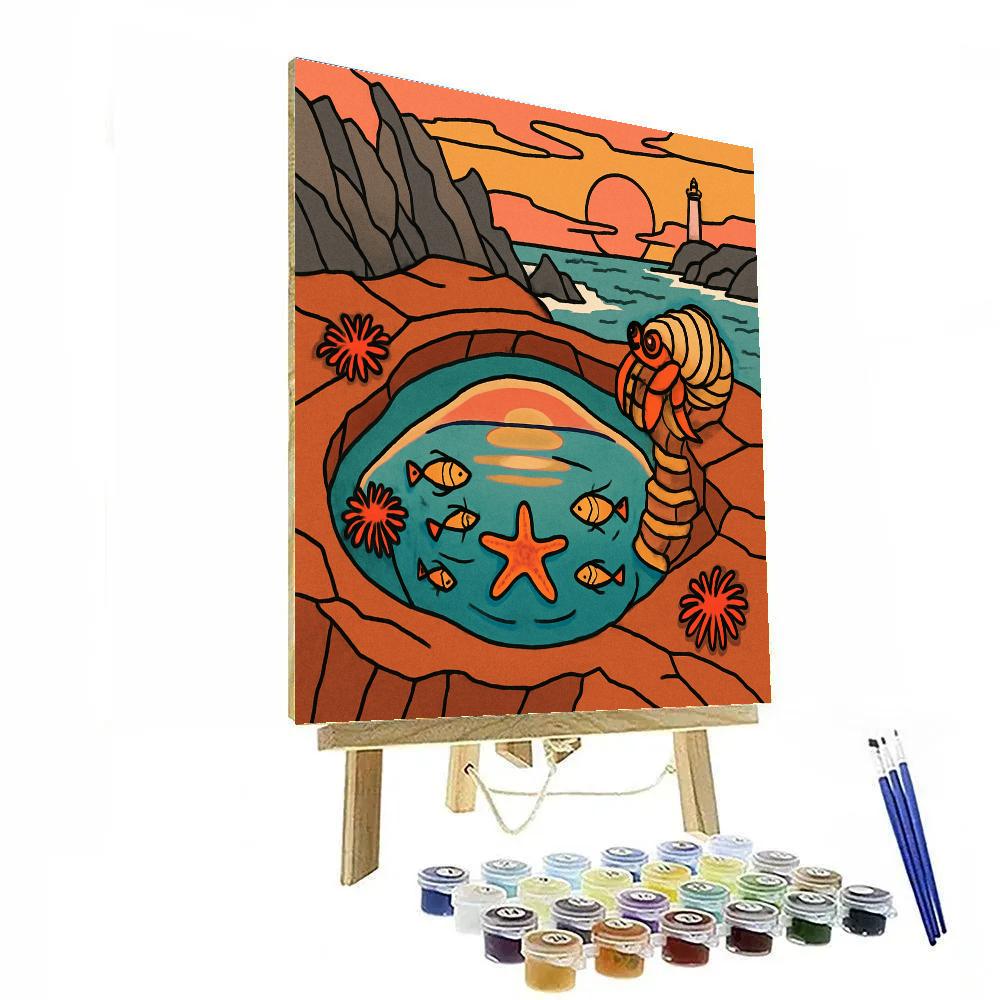 Ocean-Glass Tidepool Observatory Paint by numbers kits