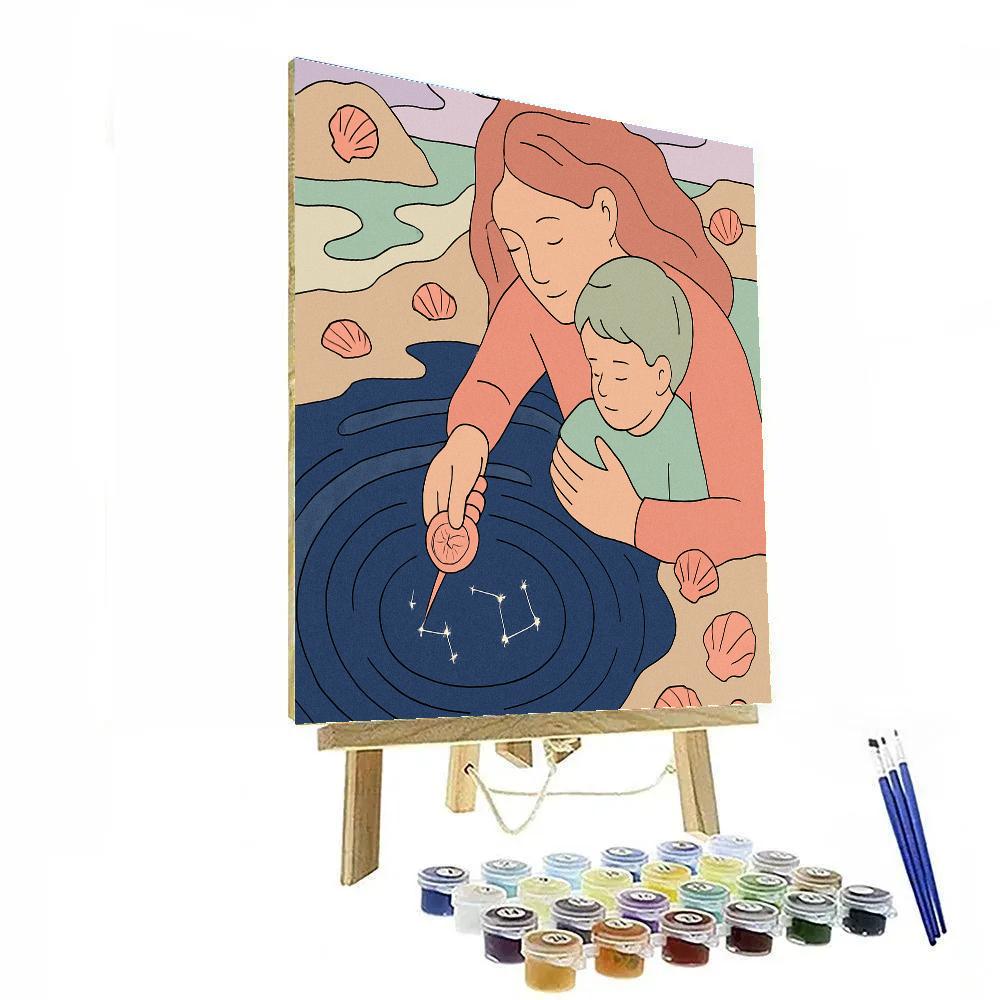 Mother Child Tidepool Compass paint by numbers