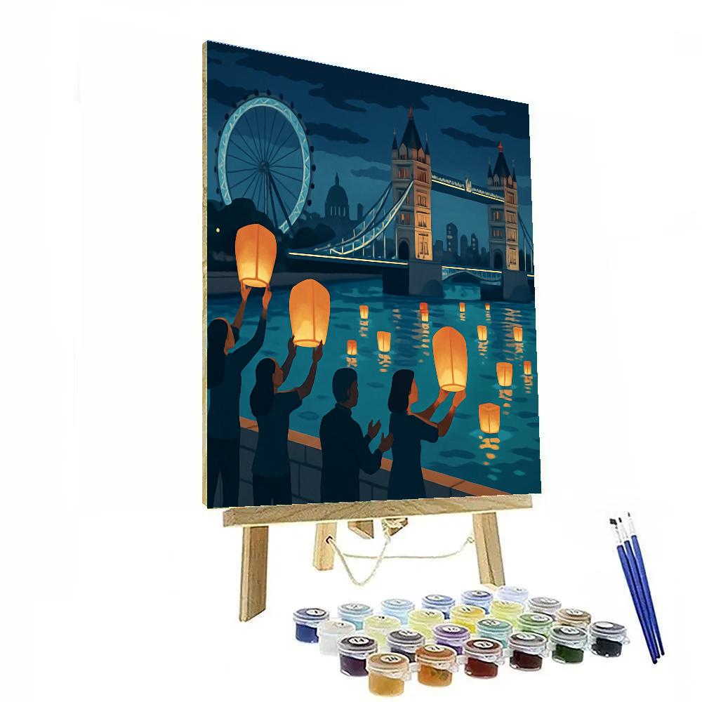 Thames Lantern Drift In London Number painting