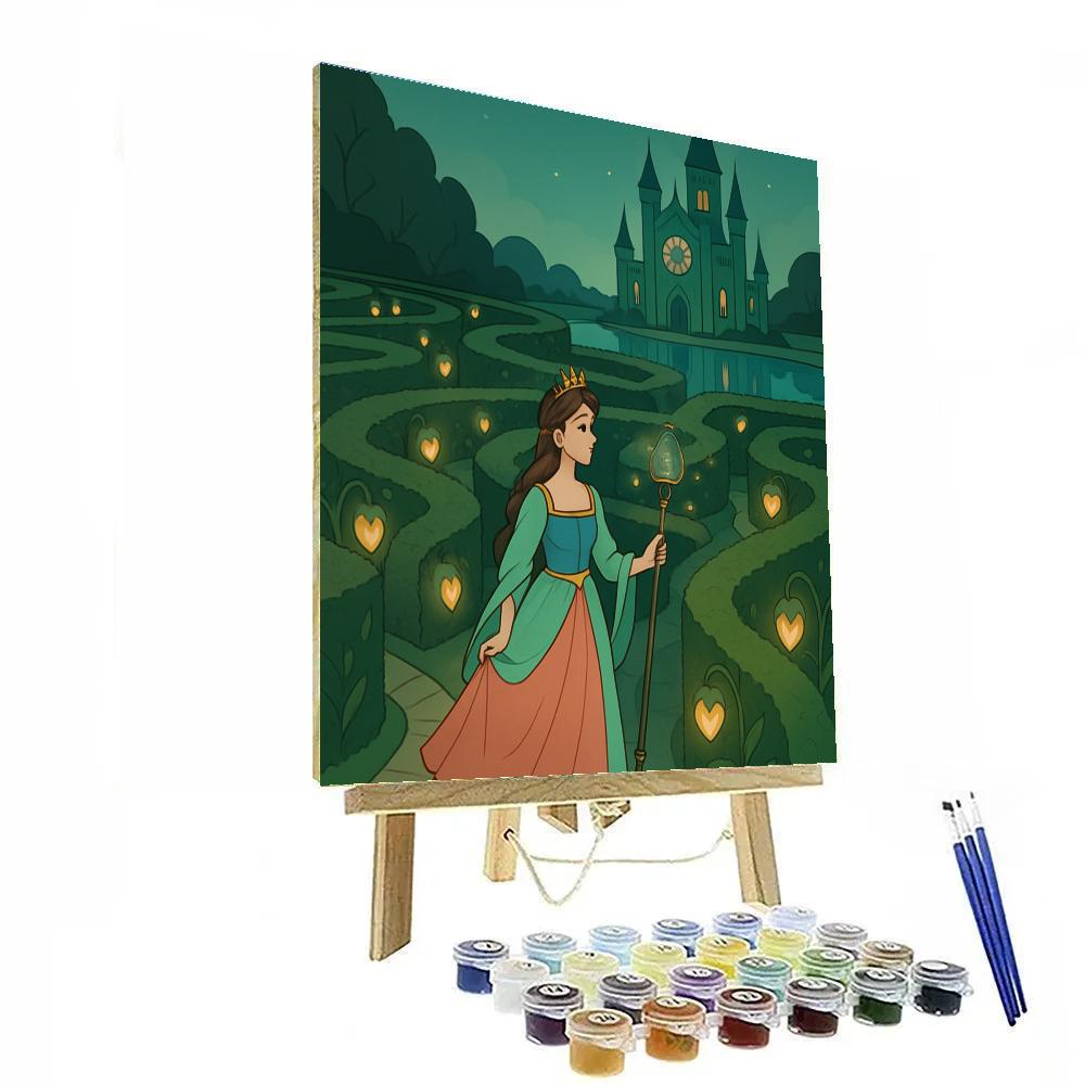 Garden Labyrinth With Princess Lightkeeper paint by color