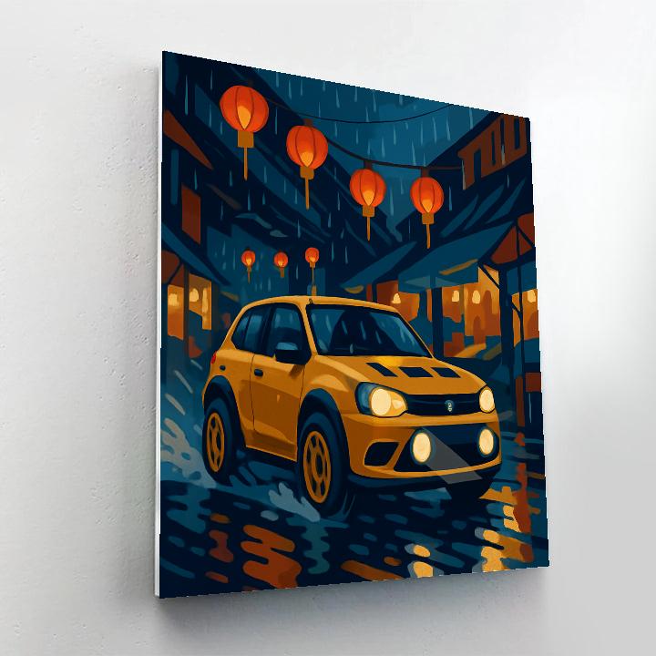 Cars Neon Monsoon Street Sprint Paint by numbers art