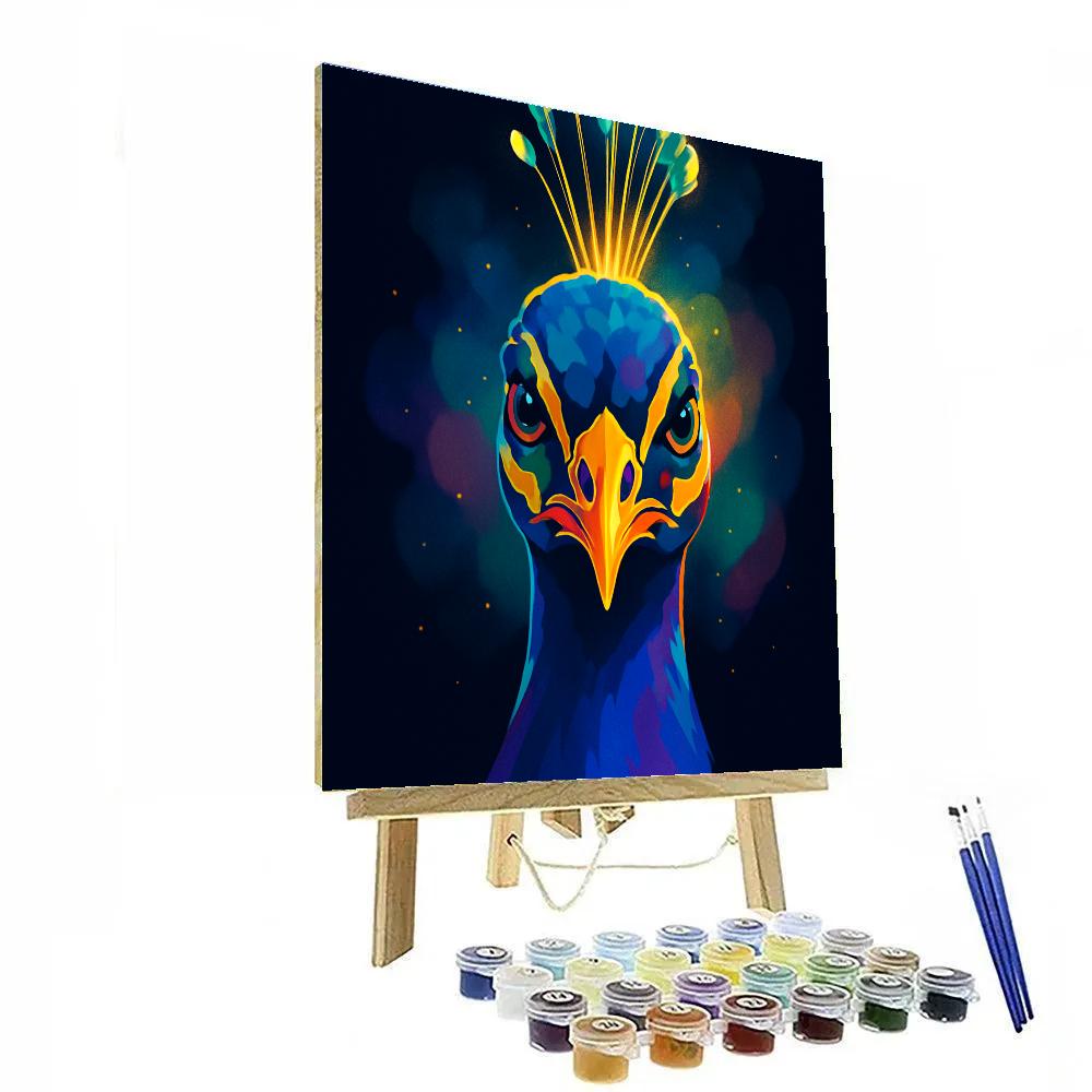 Nebula Bloom Peacock DIY paint by numbers
