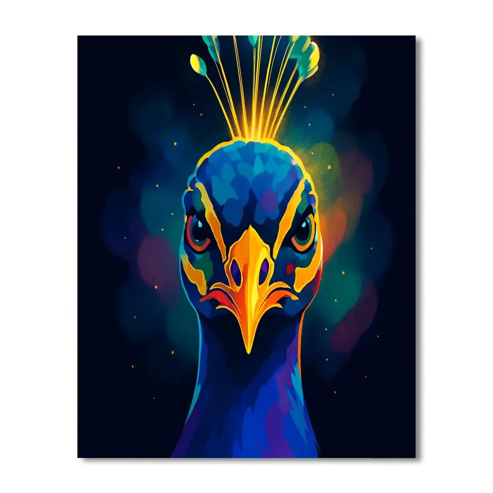 Nebula Bloom Peacock DIY paint by numbers