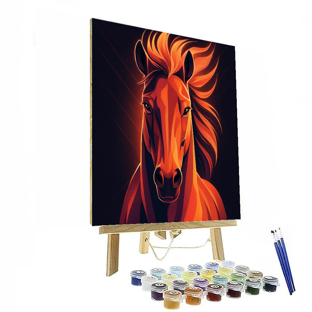 Dawnfire Stallion Vector Painting by numbers kit