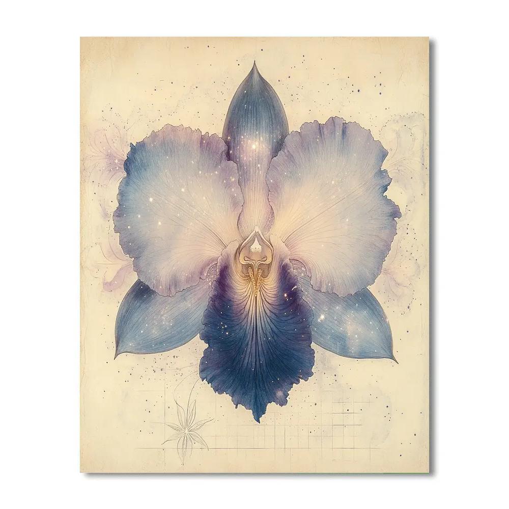 Leonardo Da Vinci Inspired Orchid Nebula Study painting number kit