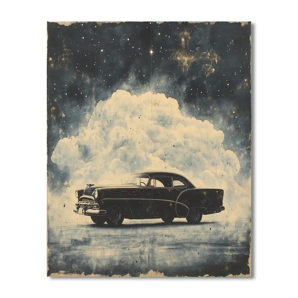 Michelangelo Inspired Vintage Car Nebula Paint by numbers art