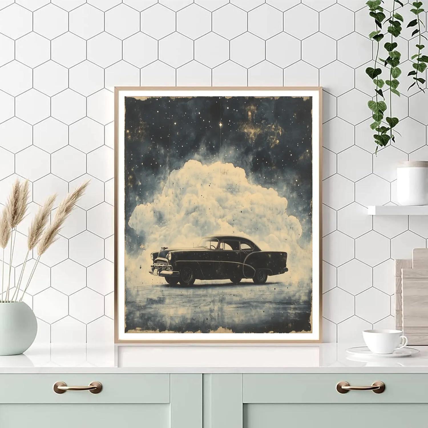 Michelangelo Inspired Vintage Car Nebula Paint by numbers art