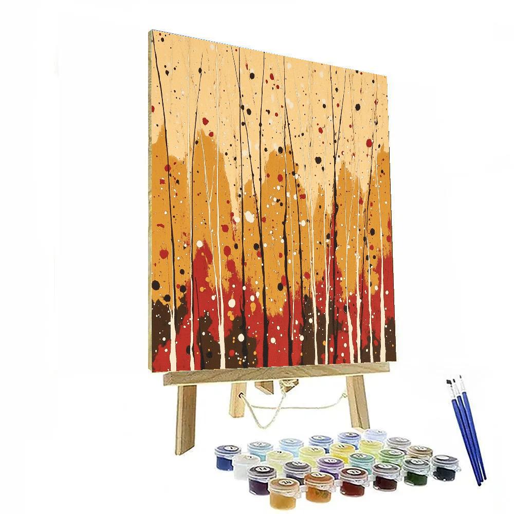 Jackson Pollock Inspired Ochre Monsoon Resonance paint by color