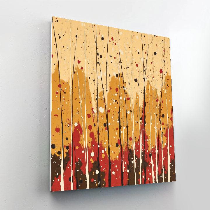 Jackson Pollock Inspired Ochre Monsoon Resonance paint by color