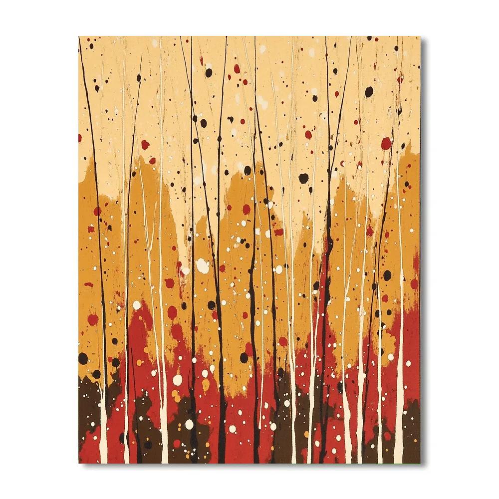 Jackson Pollock Inspired Ochre Monsoon Resonance paint by color